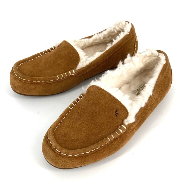 Koolaburra Shoes - Koolaburra Womens Lezly Suede Slippers Chestnut Size 8